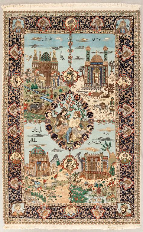 Tabriz carpet semi-antique, approx. 283x170 cm.