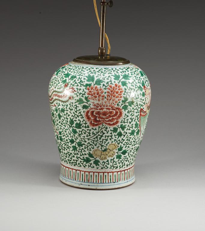 URNA, porslin. Qing dynastin, 1600-tal.