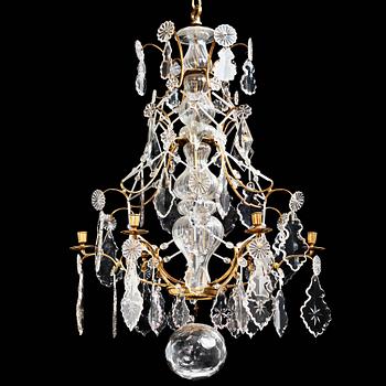 63. A Swedish Baroque mid 18th century six-light chandelier.