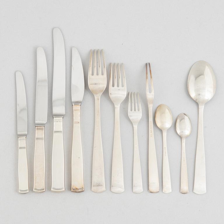 Jacob Ängman, a 169-piece silver cutlery, model 'Rosenholm', GAB, including Stockholm 1959.