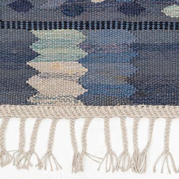 Barbro Nilsson, a carpet, "Nejlikan blå", flat weave, ca 315 x 272 cm, signed AB MMF BN.