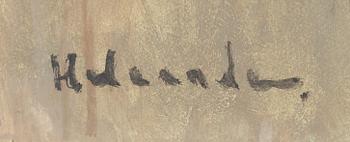 Ruben Heleander, gouache, signed.