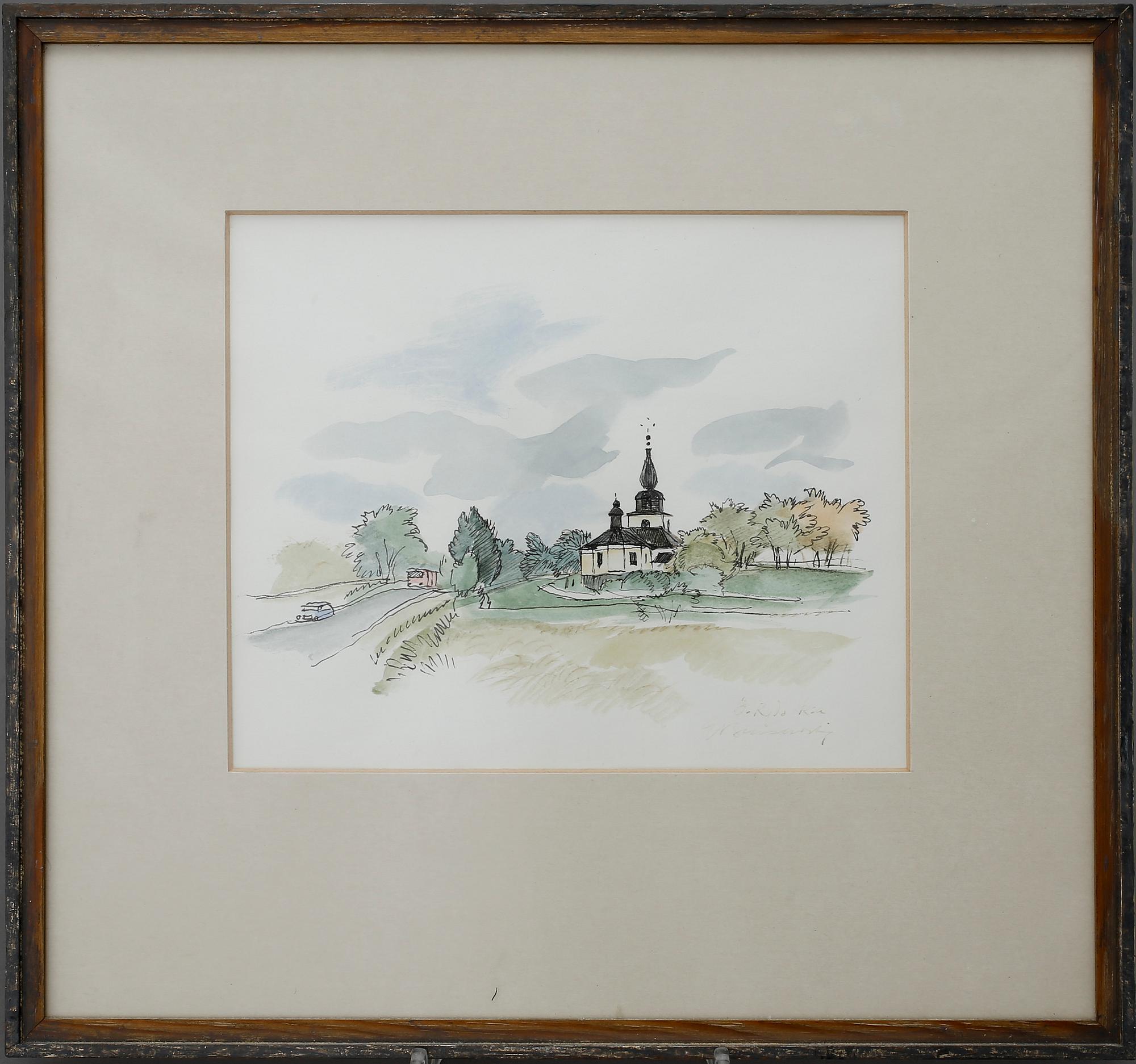 GUNNAR BRUSEWITZ, akvareller, 2 stycken. Signerade.