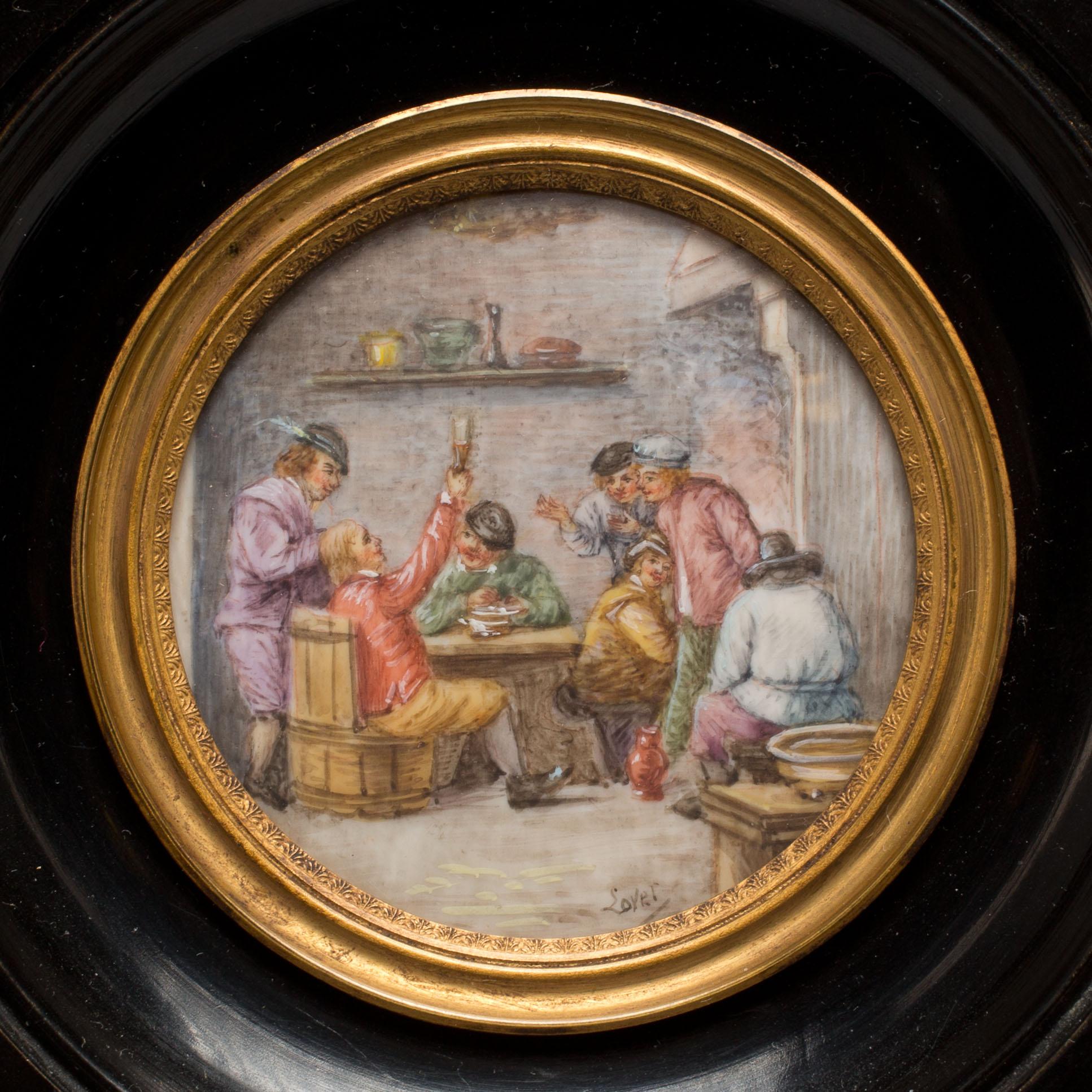 MINIATYRER, 4st. 1800/1900-tal.