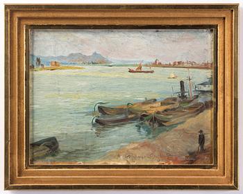 Helmer Osslund, River landscape from the Rhine.