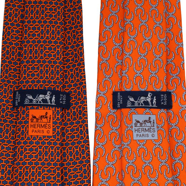 HERMÈS, two silk ties.