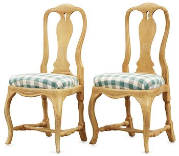 A pair of Swedish Rococo 18th century chairs.