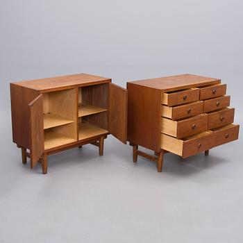 SKÅP / SIDEBORD, 2 st, 1960-tal.