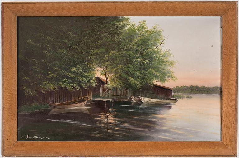 JOHAN OSSIAN-ANDERSSON, olja på duk, signerad Th Sandström, daterad 1913.