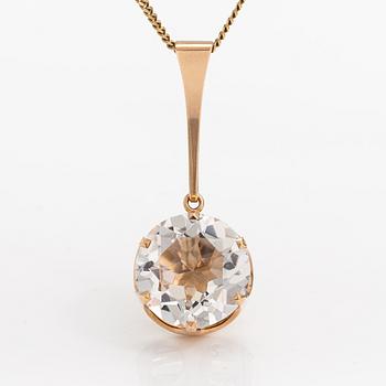 Elis Kauppi, A 14K gold necklace with a rock crystal. Kupittaan kulta, Turku 1966.