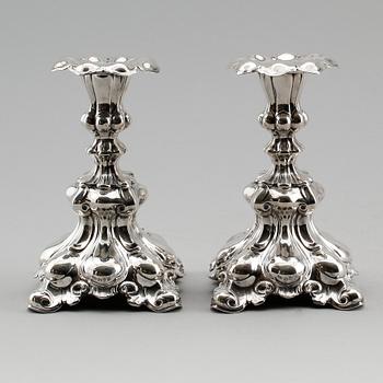 LJUSSTAKAR, 1 par, silver, CG Hallberg, Stockholm 1938.