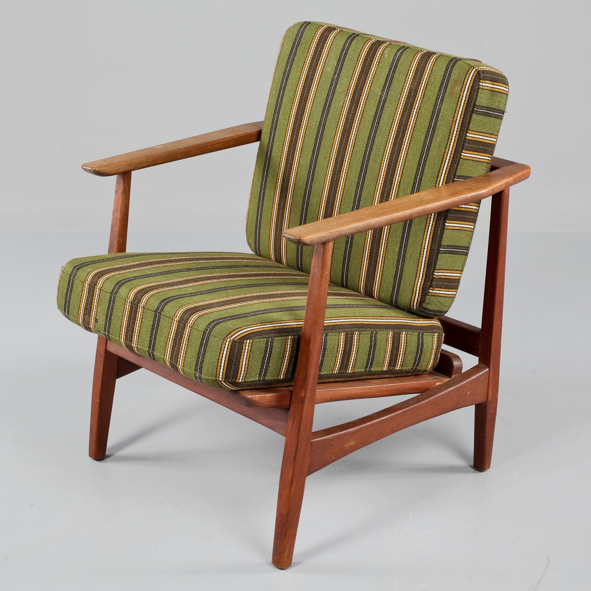 KARMFÅTÖLJ, sannolikt Danmark, 1960/1970-tal.