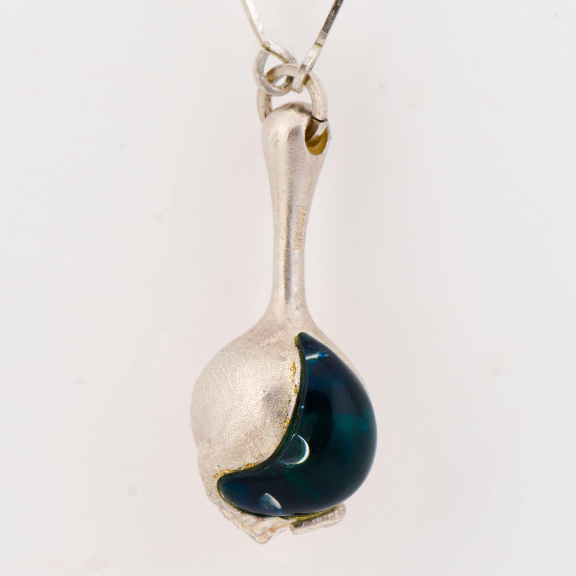 A BJÖRN WECKSTRÖM NECKLACE, "Nectaris", silver and acrylic. Lapponia 1977.