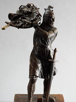 JOHANN HIRT, Brunpatinerad brons.