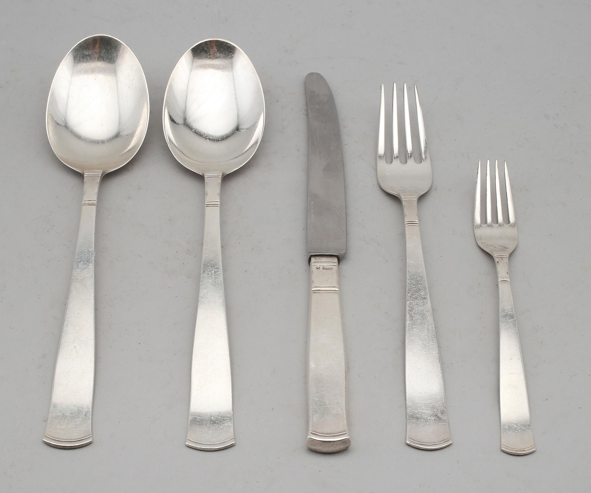 BESTICK, 26 delar, silver, GAB, Stockholm 1940-/50-tal. Total vikt med stålblad ca 1168 gram.