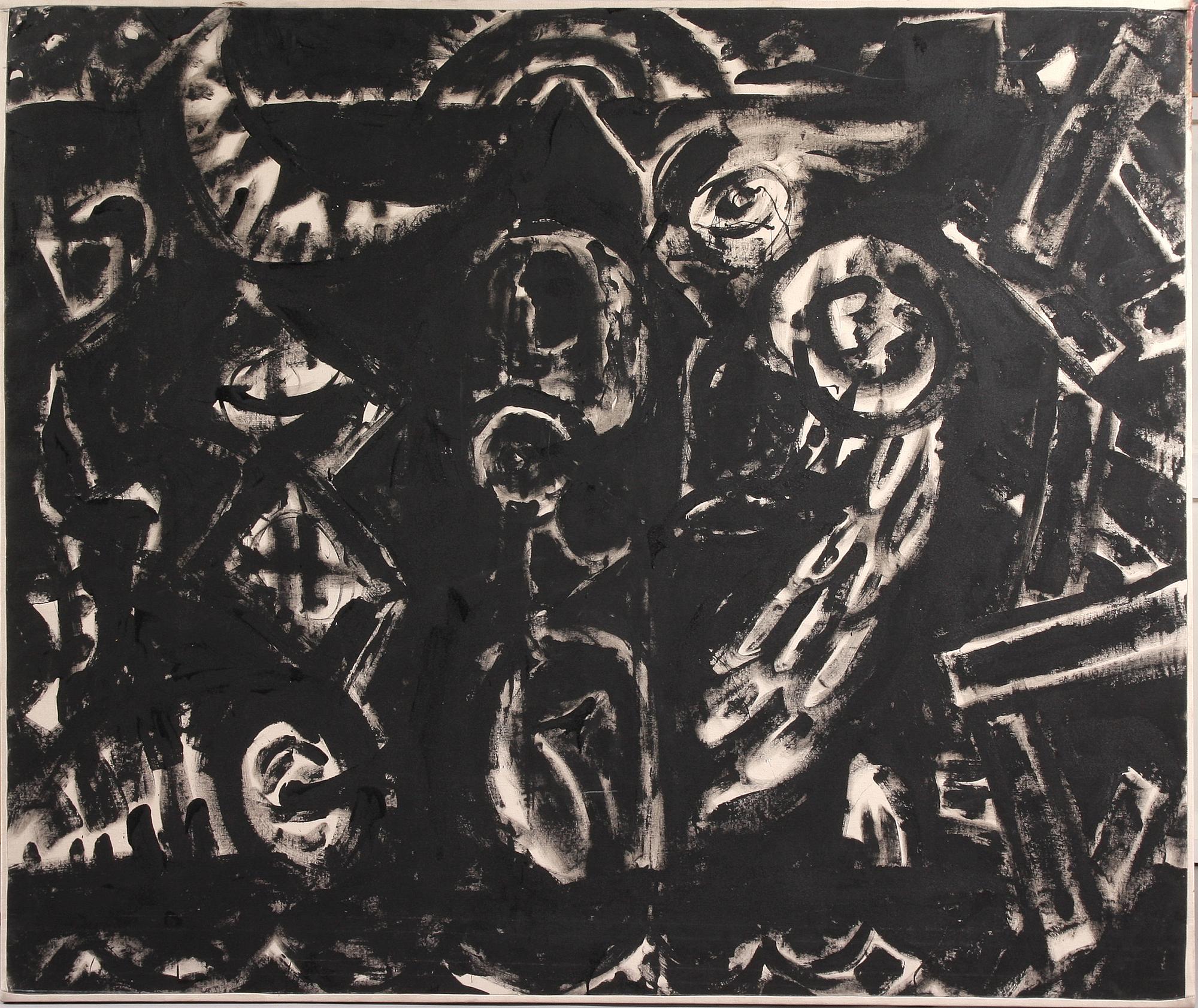 OKÄND KONSTNÄR, olja på duk, otydlig sign a' tergo.