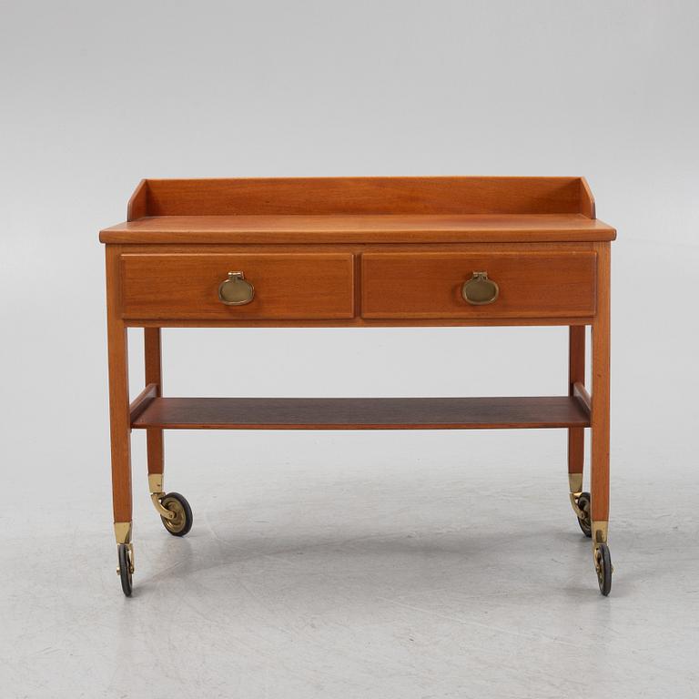 Kerstin Hörlin-Holmquist, A mahogany serving trolley, for Nordiska Kompaniet, 1960's.