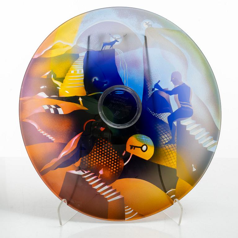 Bertil Vallien, dish, glass, Kosta Boda.