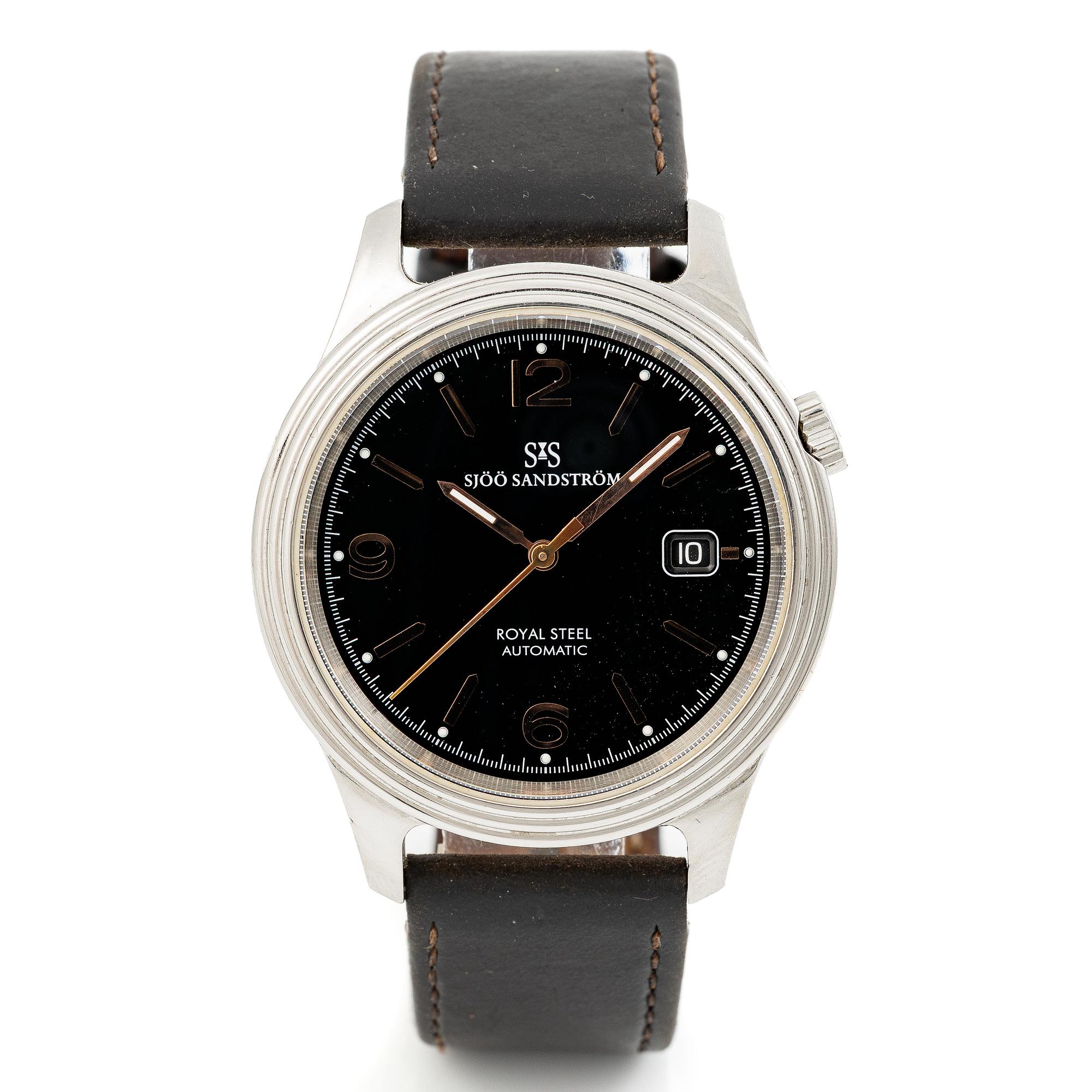Sjöö Sandström, Royal Steel Classic II, wristwatch, 41 mm.
