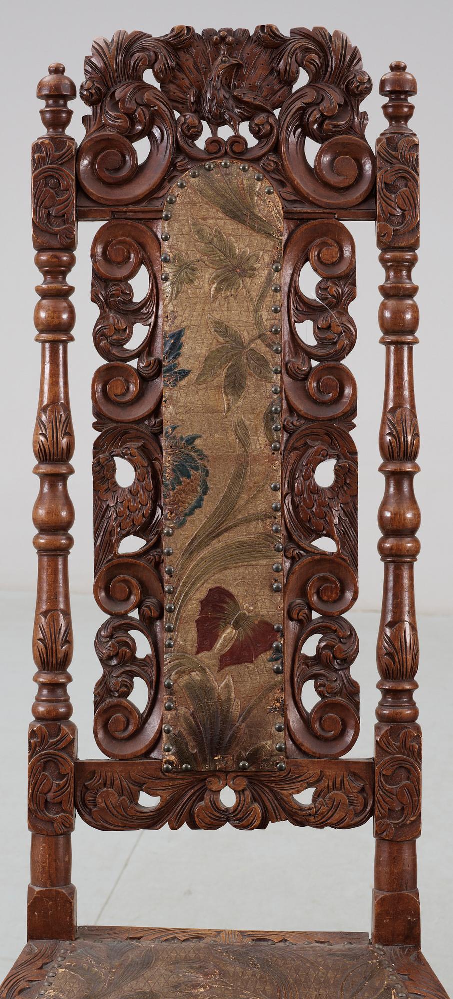 STOLAR, ett par, barock stil, 1800-talets slut.