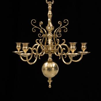 A brass chandelier, Skultuna, 20th century.