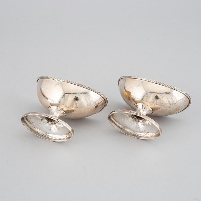 William Robertson, a pair of parcel gilt silver salt cellars, Edinburgh 1793.