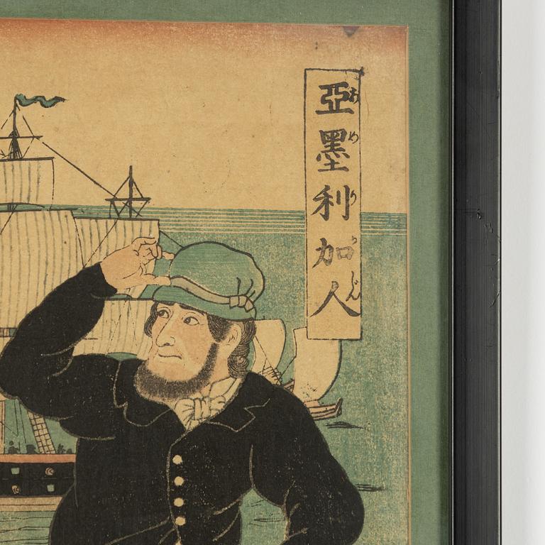 Utagawa Yoshikazu, träsnitt, 1800-tal.