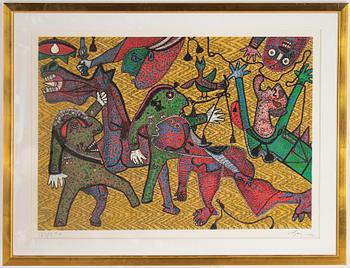 Enrico Baj, lithograph ib colours, 1975, signed 173/250.