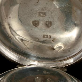 FICKUR, silver, Waltham, omkring sekelskiftet 1900.