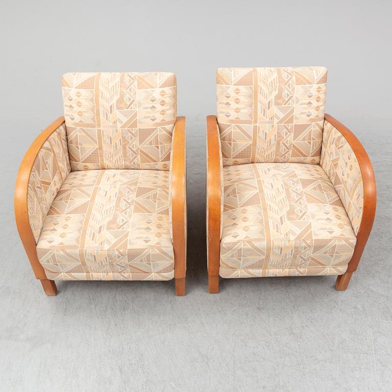 A pair of Art Deco armchairs, probably 1920-30s.