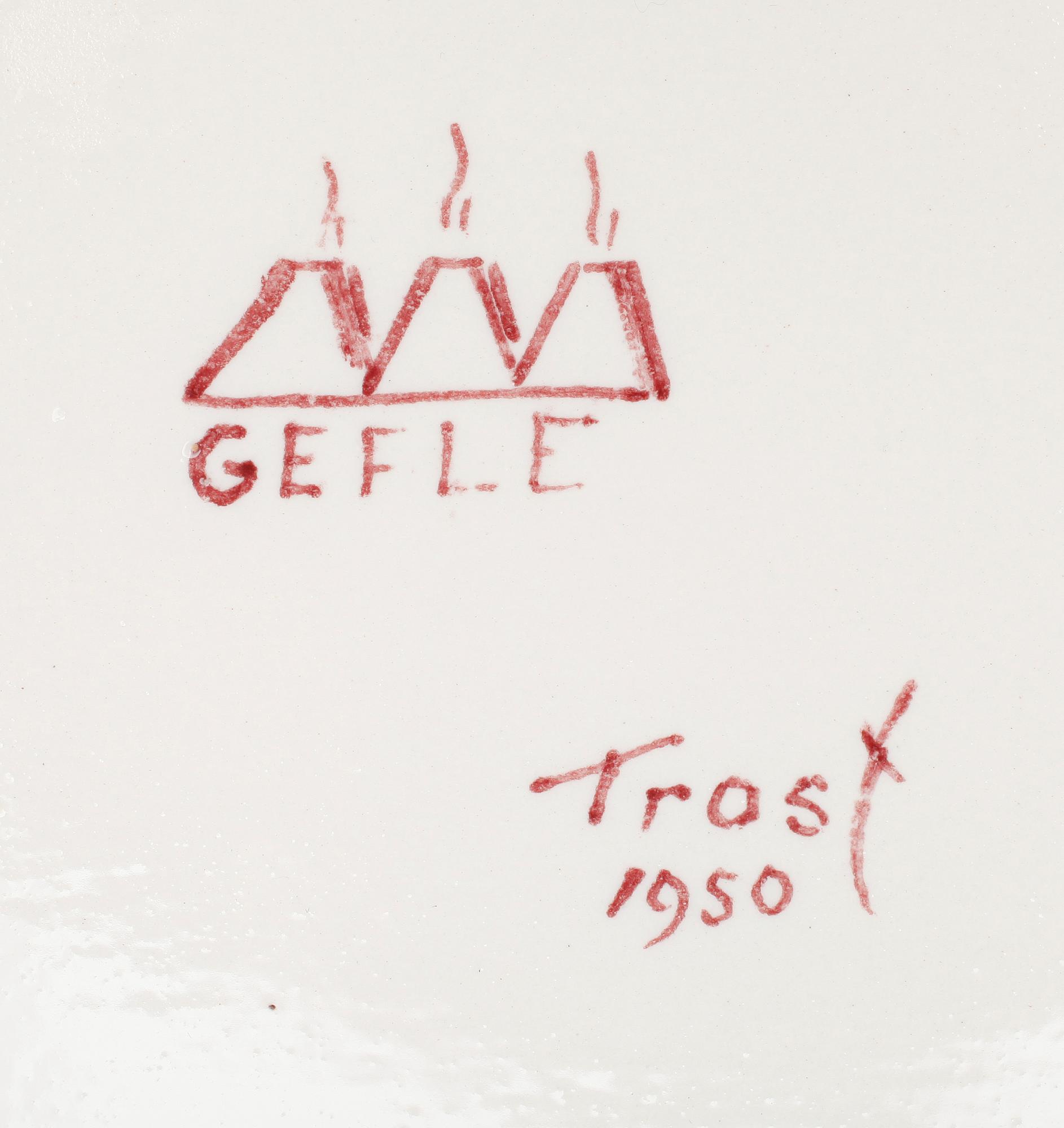 BRICKA, porslin, Eugen Trost, Gefle Porslinsfabrik, 1950.