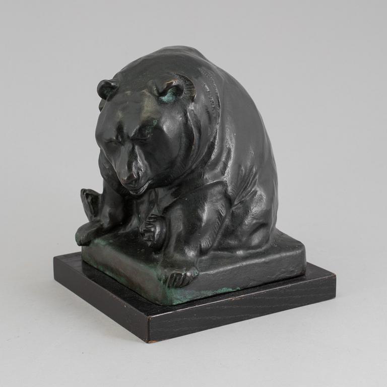 A bronze sculpture by Carl Fagerberg, signed. Herman Bergman.