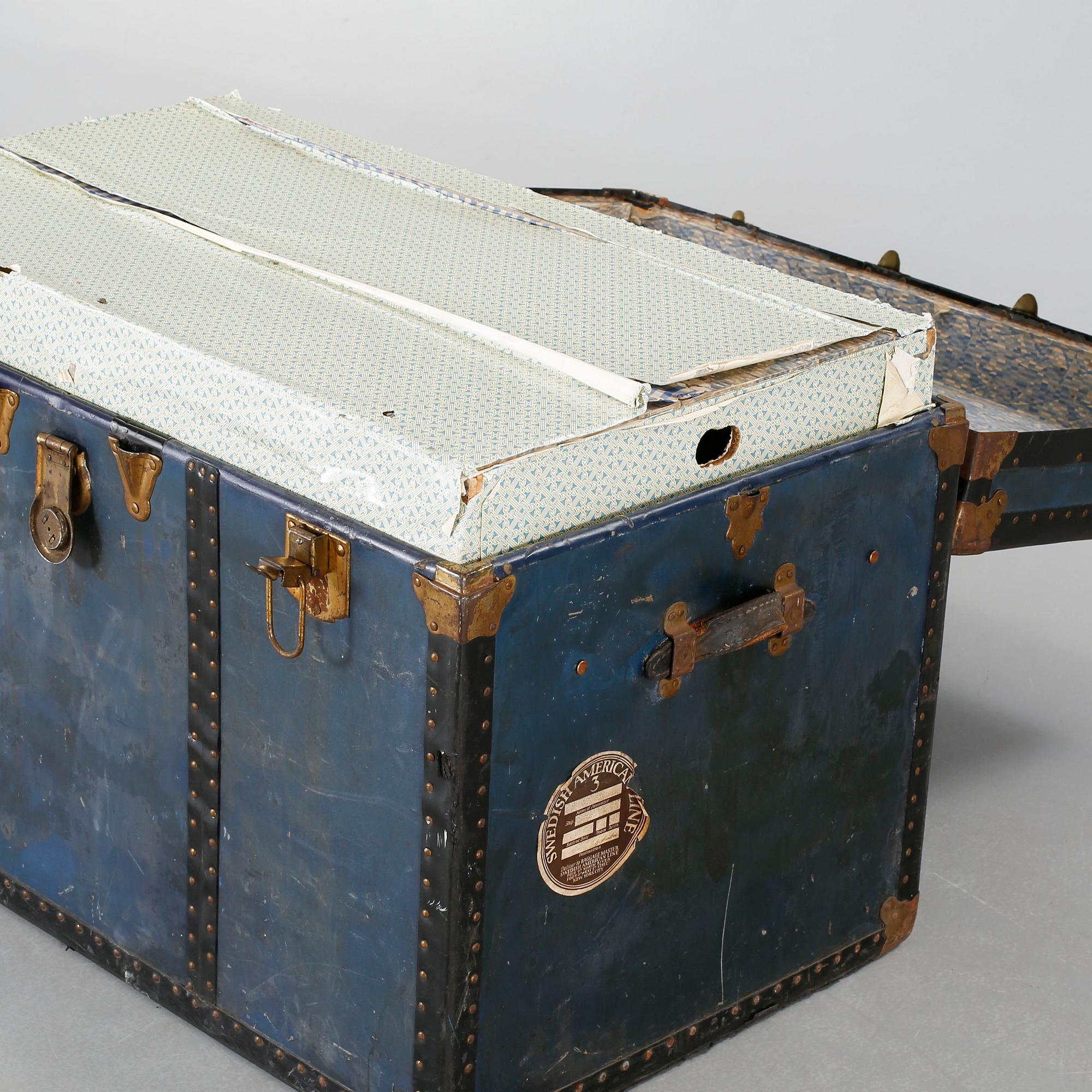 A trunk from A&S Unbreakable Trunks, New York, made in early 20th century.