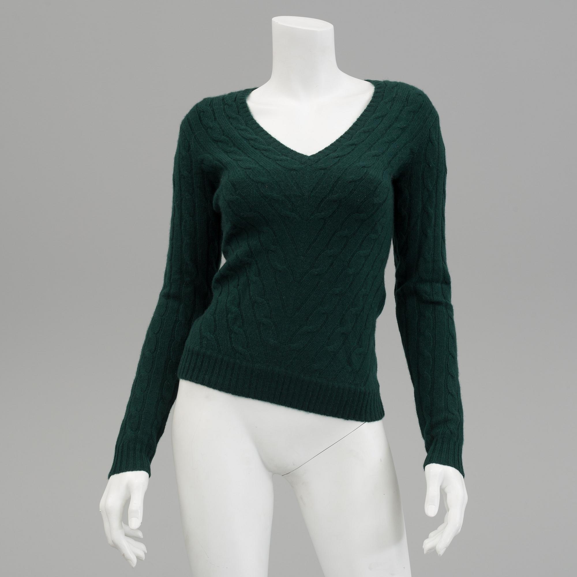 Two pair of wooland cashmere sweaters by Ralph Lauren.
