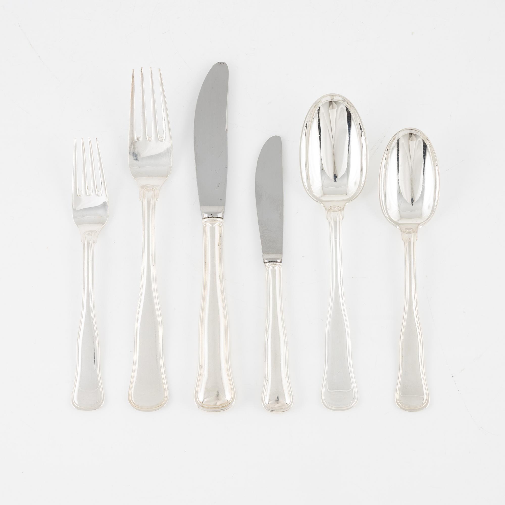 A Danish Silver Cutlery, 'Old Danish', including Cohr, Swedish import mark (71 pieces).