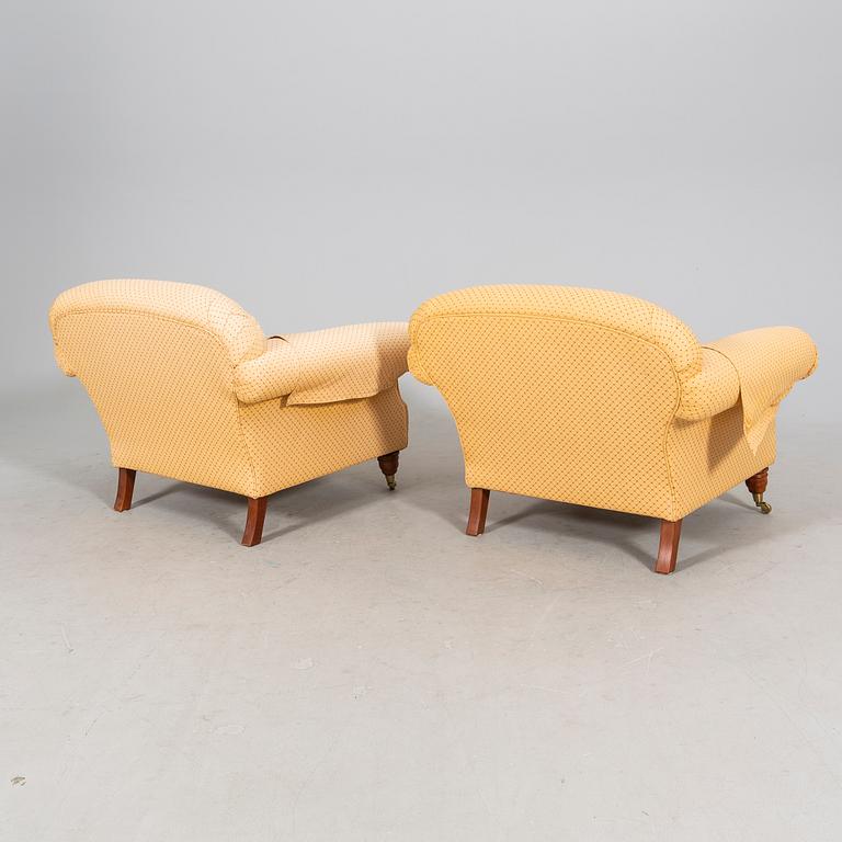 A pair of easy chairs mid 1900s/later part.