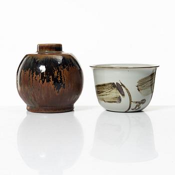 Carl-Harry Stålhane, vas samt skål, unikat, stengods, Rörstrand och Designhuset.