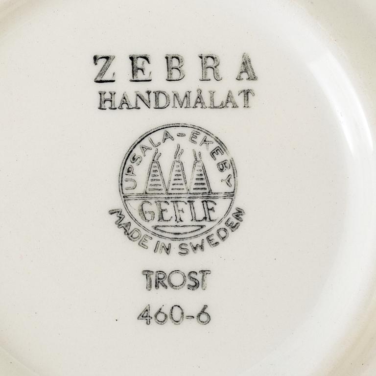 EUGEN TROST, kaffeservis, 10 (12) delar, flintgods, "Zebra", Upsala-Ekeby Gefle, 1955-67.