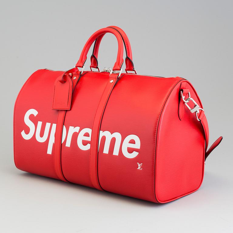 Louis Vuitton x Supreme Keepall Bandouliere Epi 45 Red.