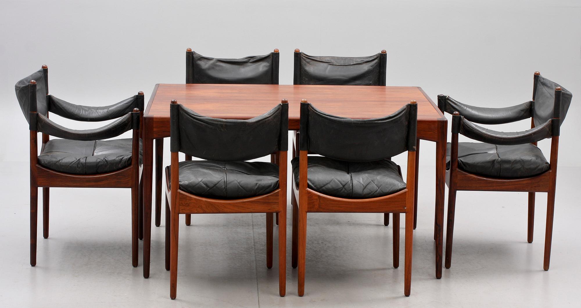 MATGRUPP, 7 delar, Kristian Vedel, "Modus", Sören Willadsen Möbelfabrik. Danmark, 1950/60-tal.