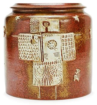 499. A Stig Lindberg stoneware jar, Gustavsberg studio 1963.