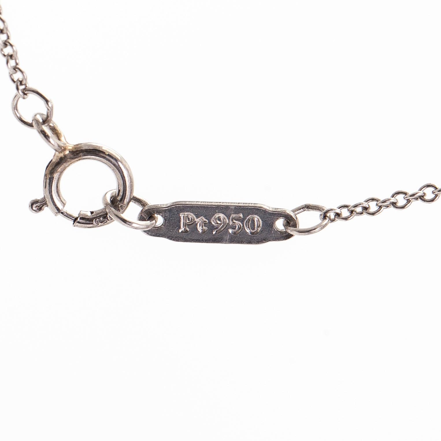 Tiffany & Co, a platinum necklace with a brilliant-cut diamond approx. 0.12 ct.