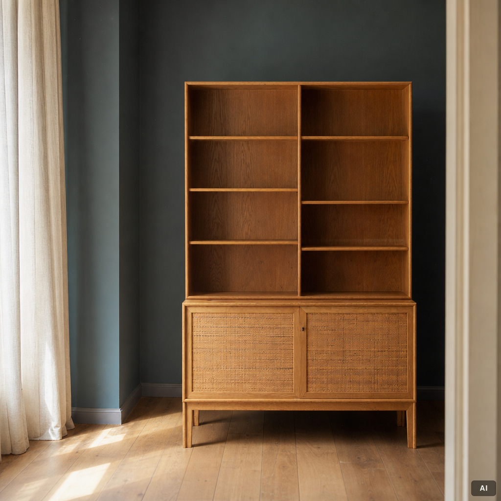 Alf Svensson, Bookcase, Bjästa Joinery Factory, 1960s.