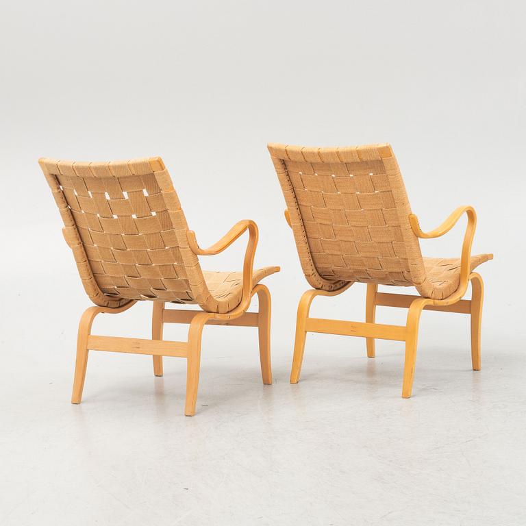 Bruno Mathsson, a pair of 'Eva' easy chairs, Firma Karl Mathsson, 1966-1971.