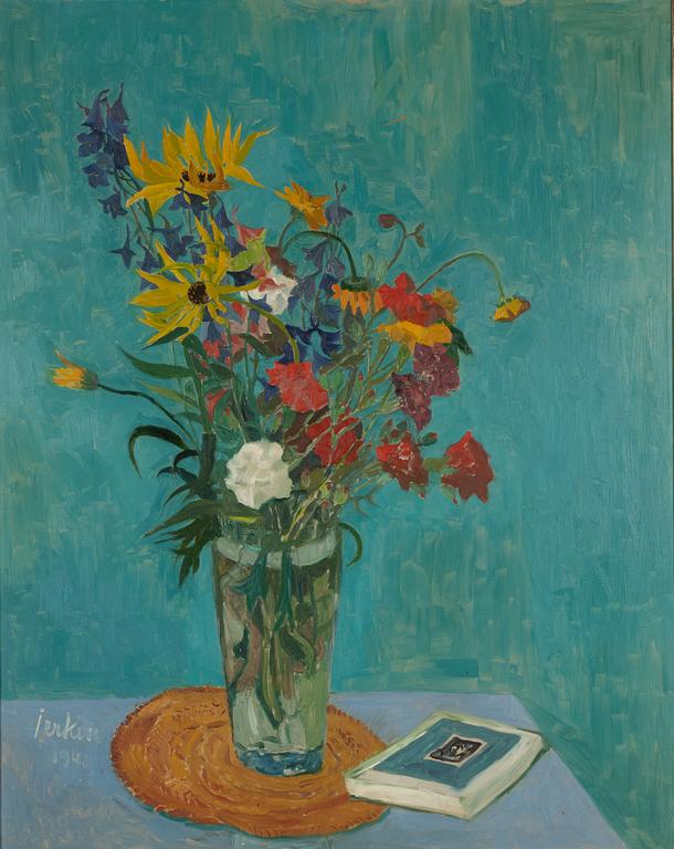 Erik Jerken, Still life with flowers.