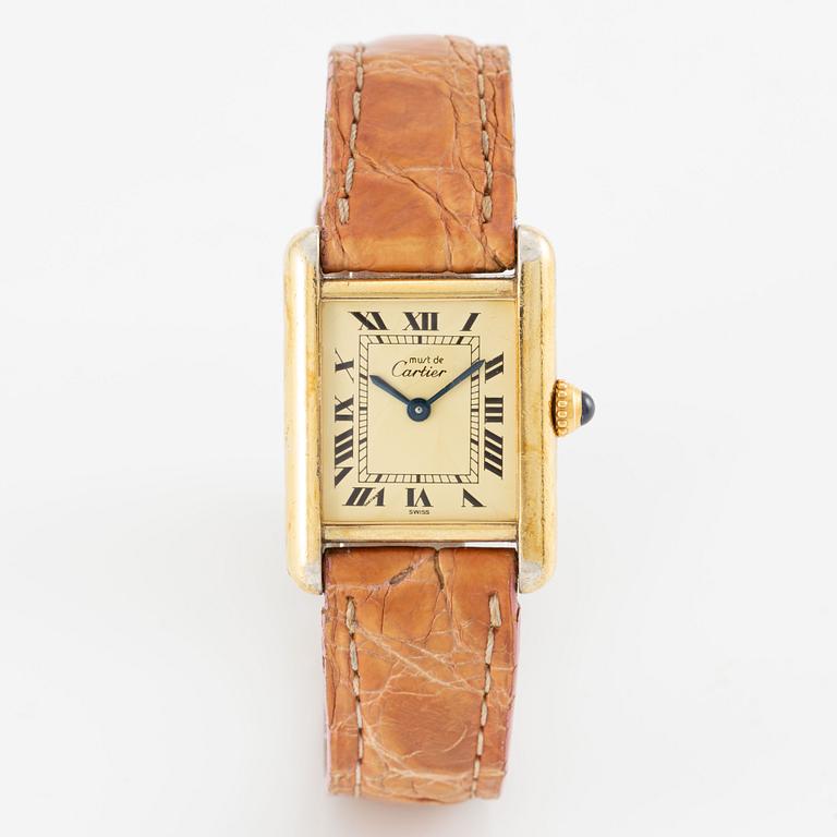 must de Cartier, Tank, wristwatch, 20.5 x 20 (28) mm.