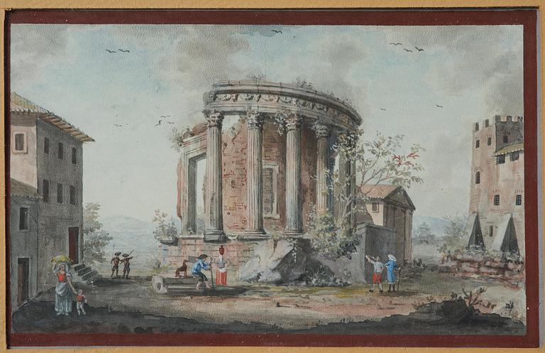 Hubert Robert, The Temple of Sibyl at Tivoli in Rome.