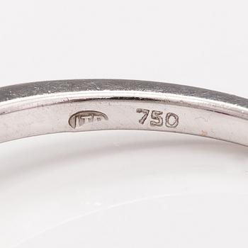 An 18K gold ring with enamel, diamonds ca. o.06 ct in total and a ruby.