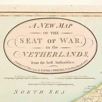 KARTA, "Seat of War in the Netherlands" Robert Laurie & James Whittle, 1794.