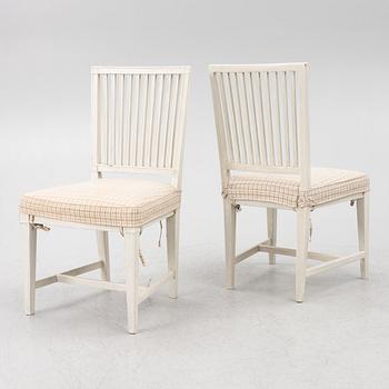 Five late Gustavian chairs, circa 1800.